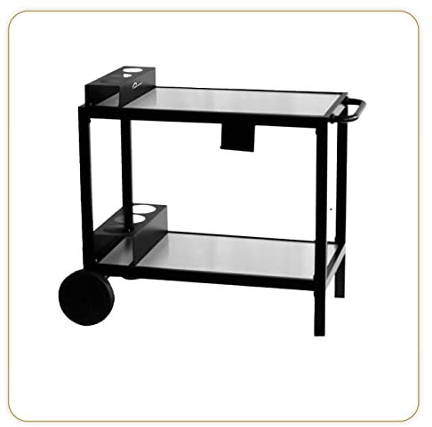 LITTLE BALANCE 8573 Chariot Multi-Pro, Chariot pour Plancha Barbecue, Desserte à roulettes, Acier 1090 x 570 x 870 mm INOX/Noir
