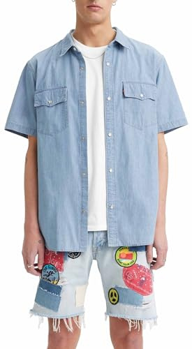 Levi's Ss Relaxed Fit Western Camisa Hombre, New Hyde Chambray, XL