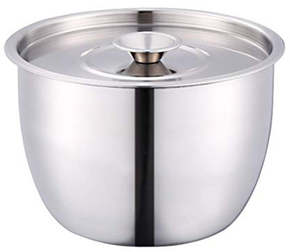 Stainless Steel Cake Mixing Basin with Lid Cream Bowl Seasoning Bowl Baking Tools for Kitchen Storage Cooking Food, Baking, Breading, Salad or Meal Prep