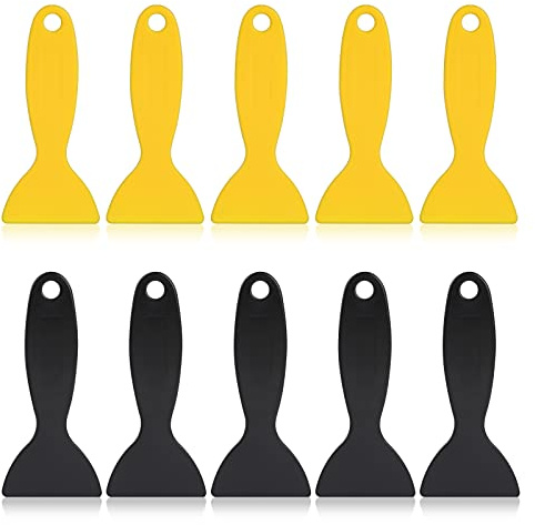 10 Pcs Plastic Scraper,Plastic Spatula Paint Scrapers Flexible Resin Scraper Putty Knife Air Bubble Remover Sticker Installation Tool for 3D Printing Resin Removal,Spackling,Patching,Decal,Wallpaper
