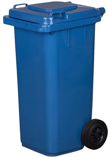 IMJ-Global - Bidone Spazzatura Esterno 120 Litri PN-EN 840, Secchio Spazzatura Bidoni Differenziata da Esterno con Ruote e Sistema di Aggancio per Prelievo Meccanico Contenitore Immondizia in Plastica