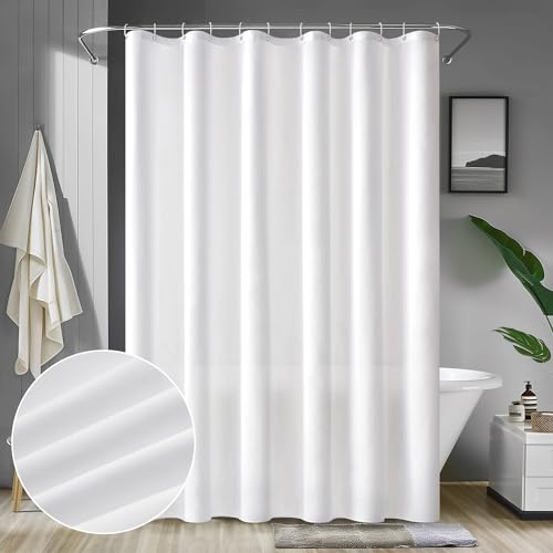 MIULEE Duschvorhang 120x180 cm Weiß Wasserdicht Anti-schimmel | Shower Curtain Textil Waschbar Schnelltrocknend Badezimmer für Badewanne und Dusche Duschvorhänge mit 8 Duschvorhangringe