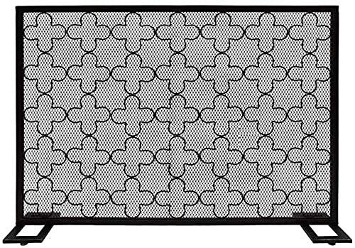 Funkenschutz, Feuerschutz, Funkenschutz, schwarz, kleine Kaminschutzgitter, einzelnes Panel, Vintage-Feuerfunkenschutz mit Metallgeflecht, kindersicherer Kaminzaun, 100 x 20 x 76 cm Present