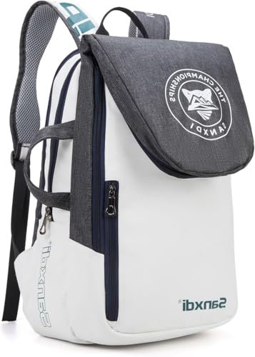 YUETTYY Faltbare Tennis Bag- Multifunktionaler Rucksack mit großer Kapazität für Racquetball und Sport, Grau, L