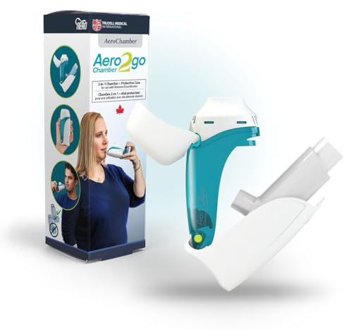 AeroChamber2go 2-in-1 Portable Inhaler Spacer + Protective Case for Metered Dose Inhalers