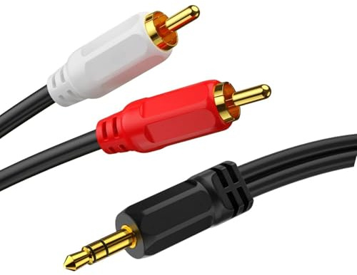 HJKLBGT Audio Professionale cavo Cavo Jack 2RCA Da 3,5 Mm Cavi RCA AUX Per Home Theater DVD TV Amplificatore Cavo RCA Per Altoparlanti Da 3,5 Mm(2m)