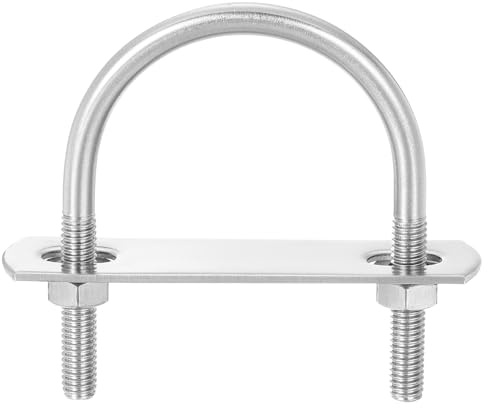 QUARKZMAN 4 Set U Schrauben M6 x 45mm ID x 65mm Länge Runde U Bügelschraube Edelstahl 304 Klammer Schellen U-Bolzen mit Gewinde Muttern Rahmenplatte Unterlegscheibe für Rohr Befestigung