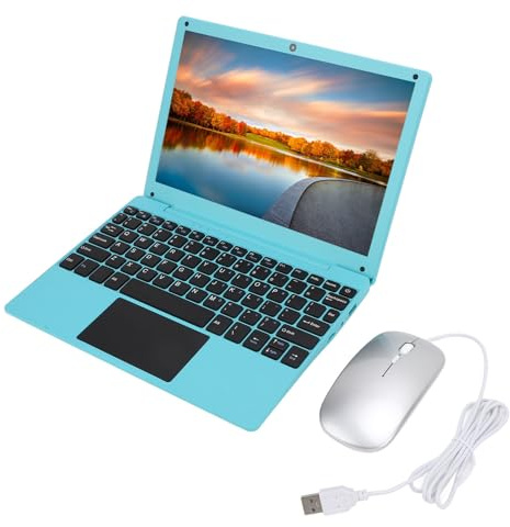 LUCKDANO Portátil 10.1” de Cuatro Núcleos con Teclado y Panel Táctil – Carga Tipo-C, Cámara Integrada, WiFi Inalámbrico, USB, Laptop Pequeña para Trabajo, Estudio y Viaje