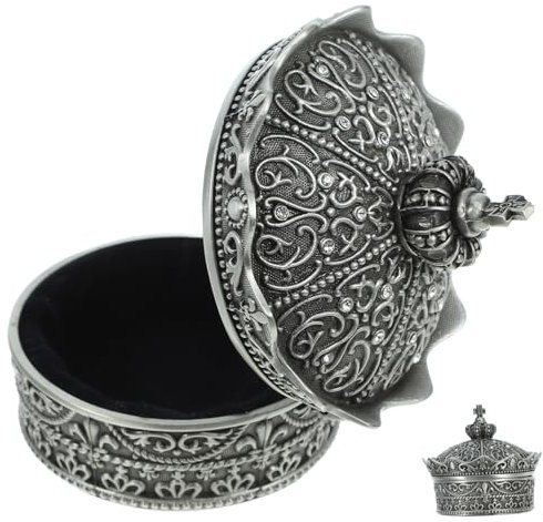 Generisch Kasten Schmuckkästchen Schmuckschatulle Aus Legierung Für Ringe Schmuckhalter Ohrringbehälter Für Vintage-schmuck Ringetuis Zinklegierung Silver