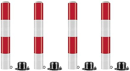 AMUFJJ cônes de signalisation Cone de Chantier Lot de 2/4 bornes de sécurité, bornes de stationnement, barrière de Circulation en Acier for contrôler la sécurité des foules piétonnes(A 4 Pack)