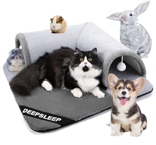 Origintek Katzentunnel, Plüsch Katzentunnel Bett, Katzenspielzeug Tunnel für Indoor-Katzen, Large 70x70cm
