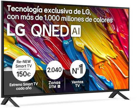LG 55QNED84A6C - TV 55, 4K QNED EVO, Smart TV, WebOS 25, Procesador Potente e Inteligente, Super Upscaling, Dolby Dilgital Plus, Alexa/Google Assistant, Negro