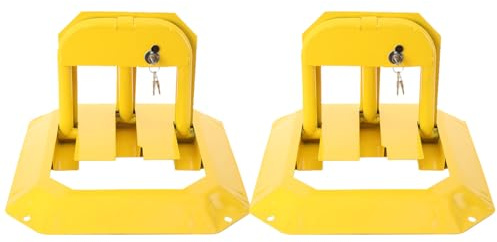 Cozyel Blocco parcheggio pieghevole in acciaio con rivestimento resistente a ruggine e polvere, ideale per uso residenziale e commerciale, 2 blocchi di parcheggio per una protezione rapida