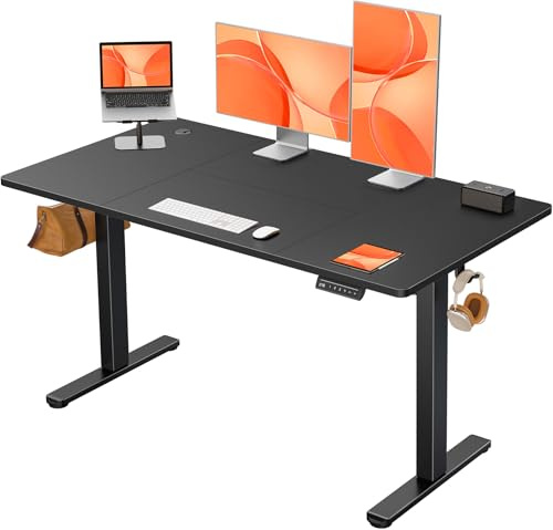 ErGear Escritorio Elevable Eléctrico, 120x60cm, Negro