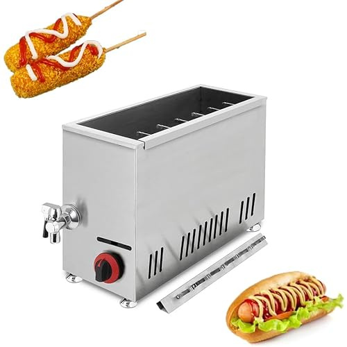 Machine à hot-dogs au fromage de 21 litres, friteuse à gaz professionnelle, fritcisses sur cuisinière, friteuse à saucisses 12 pièces, température réglable, friteuse à hot-dogs pour hot-dogs