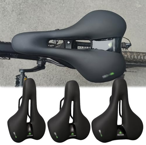 Bicycle Saddles for Men -Mountain Road Bikes Seat Gel Memory Foam Padded-Narrow Oversized Bike Saddle Cushion,Suitable for Most Bikes(B,Trekking)