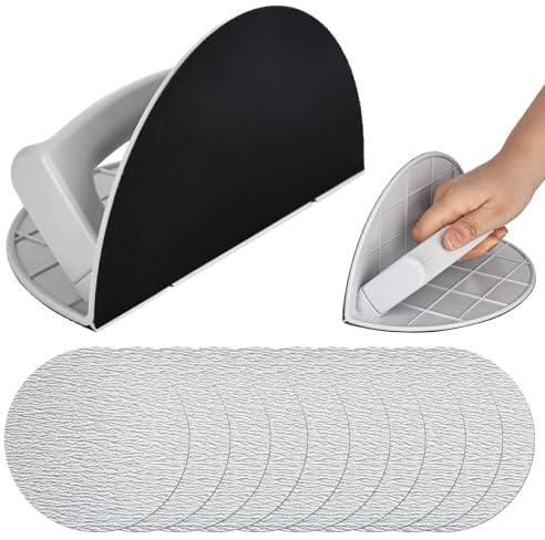 Multifunctional Semi Circular Angle Sanding Sandpaper Tool,Trockenbau Eckenschleifer mit 10 Schleifpapieren,Self Adhesive Handheld Detail Sanders Kit,90° Right Angle Design (240er Körnung)