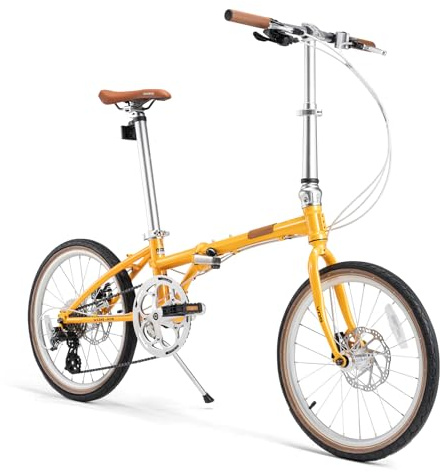 ROCKBROS VDS 20 Inch for Adults, 26lb Lightweight Foldable Bike for Women & Men, Shimano 8-Speed Adult Folding Bicycle with Disc Brakes, Portable Commuter City Bike