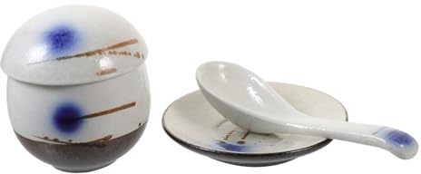 Gatuida Bol Japonais Céramique pour Cuisson Vapeur Bol à Œuf Design Exclusif Décoré Vaisselle Pratique et pour Cuisine