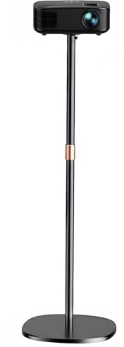 Tungzitgap Supporto per Proiettore, Supporto Girevole a 360° per la Maggior Parte dei Proiettori, Altezza Regolabile 128-164 cm, con Base Resistente per Home Cinema, Sala Giochi, Ufficio