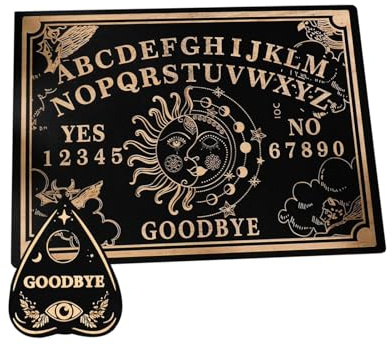 Generisch Tabla de Ouija – Juego de tabla de brujas espirituales con planchette, tabla espiritual con puntero, tabla de adivinación espiritual, tabla de adivinación mística para rituales | Kit de