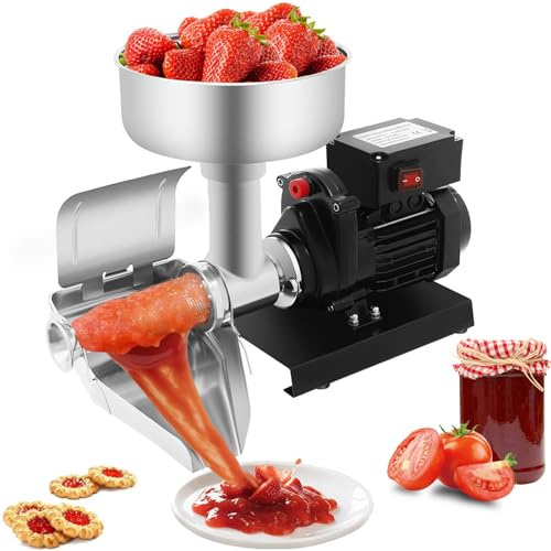 Colino elettrico per pomodoro, 450 W, per salse commerciali con filtro in acciaio, spremiagrumi professionale per salse di fragole e mirtilli