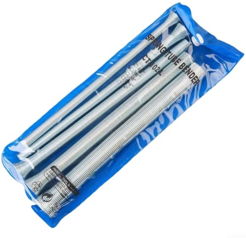 Set di 5 molle piegatubi per tubi da 6 mm, 8 mm, 10 mm, 12 mm, 16 mm, strumento di piegatura per tubi in rame, manuale interno, kit di montaggio in ottone e alluminio