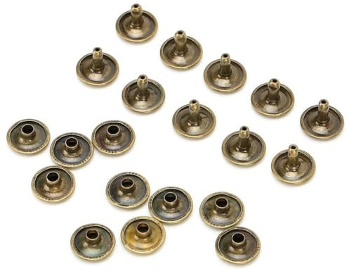 Jiawu 200 Set Dubbelkåpsnit för Läderhantverk, Rund Spikjärn Jeansknapp för Skor Väskor Kläder, 12x10 Mm (järn 3)