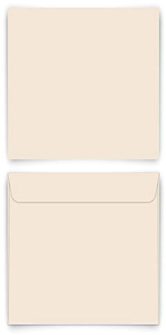30 x Briefumschläge Quadrat 155 x 155 mm mit Selbstklebestreifen ohne Fenster - Beige