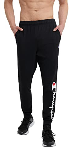 Champion Herr-joggingbyxor, lätta loungebyxor, grafiska Jerseybyxor för män, 31 tum (79 cm), L