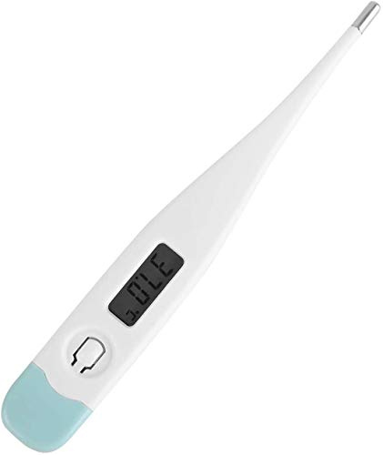 Veetone Digital Body Temperature Thermometer, Fast & Accurate, Waterproof, LCD Display, Underarm, Oral, Rectal, Baby, Child, Adult, Pet (Blue)