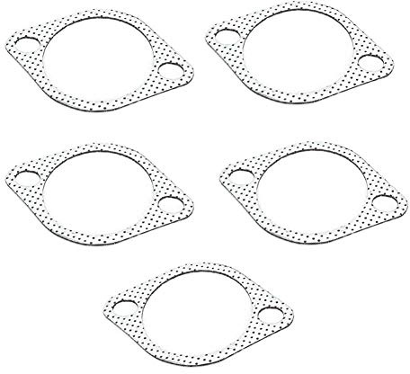 Exhaust Pipe Gasket, 5Pcs 3'' Ceramic Exhaust Gaskets Pipe Exhaust Flange Gasket Car Exhaust Seals Metal Manifold Gasket with Reinforced Ring 76mm