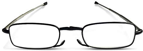 ZXCVBAS Faltbare Anti-Blaue Lesebrille Sehnhilfe Für Damen Und Herren Lesehilfe Mit Hartschalen-Etui Zusammenklappbar Lesebrillen HD Anti-Blau-Licht,Schwarz,+1.5