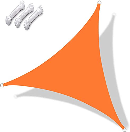 DKLE 4x4x4 m Tenda a Vela Triangolare, Vela Ombreggiante Resistente e Traspirante, Protezione Raggi 98% UV Tenda a Vela, per Giardino, Balcone & Terrazza