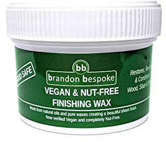 Vegan & Nut Free Wood Wax - Chopping Board Wax - 125ml - Wax Finishing Treatment - Brandon Bespoke - for Wood Slate & Stone (125ml)