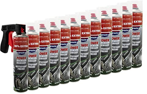 PRESTO_bundle Bremsenreiniger Power Teilereiniger Spray Presto 307287 12 X 600 ml mit Pistolengriff