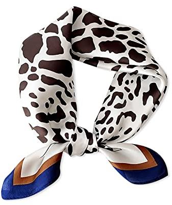 LumiSyne Seidenschal Damen Quadratischer Schal Liebe Leopard Muster Leicht Weich Vierecktuch Bandana Kopfschmuck Halstuch Haarband