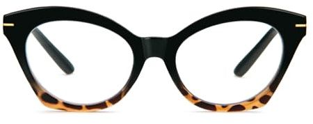 KoKoBin Occhiali da lettura grandi da donna Moda comodi occhiali anti-luce blu Occhiali da computer (Leopardato, 3)