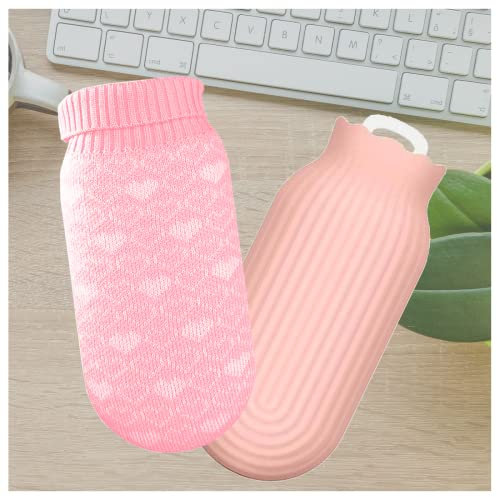 VVLXRIC Hot Water Bag, Wassereinspritzung Warme Hände Baby Wärmflasche, Plüsch Warm Wärmflasche Hund Winter,Pink