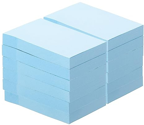 PATIKIL Haftnotizen 12 Blöcke x 100 Blatt, Sticky Notes 76 x 51mm Selbstklebende Haftnotizen Klebezettel Notizzettel Quadrat Form Memo Post für Hause Büro Wirtschaft, Blau