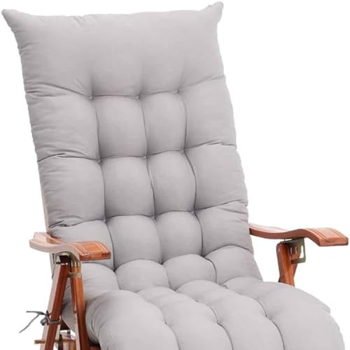 KYMMPL Cojín acolchado para tumbona de estilo simple para todas las estaciones, cómodo cojín para banco de jardín, mecedora, interior y exterior, color gris, 120 x 40 pulgadas