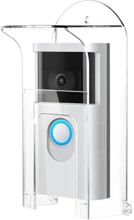 OYOCAM Transparent Plastic Doorbell Rain Cover Compatible with Ring, Blink, Google Nest, Eufy, Arlo, Kasa Video Doorbell, Waterproof Protector Shield Doorbell Push Button Cover Weather Blocking Cover