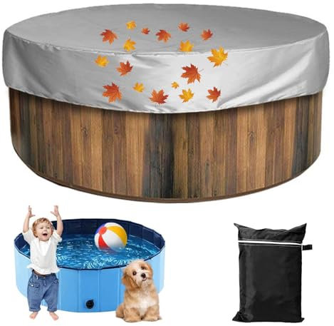 Schutzhülle Abdeckplane für Pool, Wasserdicht Poolabdeckung Rund für den Garten für Kleinen Frame , 210D Oxford Winter Sommer Solar Abdeckung für Pool für Hund und Kinderpool (Size:10FT(305*20CM),Colo