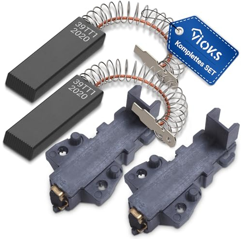 VIOKS Kohlebürsten Kohlen Motorkohlen Ersatz für Bosch Siеmens 639025 00639025 Kohlebürsten Waschmaschine - 2x mit Halter 6,3mm AMP + 2x ohne Halter 4,8mm AMP für varioPerfect Maxx Serie 4 iQ100
