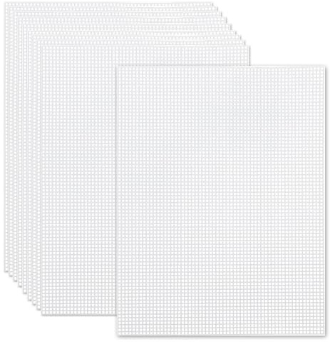Luckwaii 10 Stück Kunststoffgitter Plastic Canvas Sheets Kunststoff Netzblätter Leinwand Pad Kreuzstich Netzgewebe Knoten Segeltuch Plastic Mesh Canvas Weiß DIY Taschenzubehör 30 * 20cm für Bastel