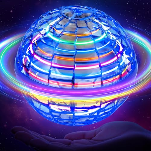 WHATOOK Flying Orb Toy: 2026 Upgraded Boomerang Ball, Hover Orb, Cosmic Globe Flying Spinner, Hand Controlled Mini Drone Ball, Cool Toys for 6-10+ Years Old Boys & Girls, Blue