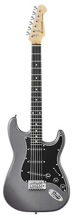 DONNER DST-80 E-Gitarre, 39” Anfänger E-Gitarren-Set mit Verstärker, klassischem SSS-Tonabnehmer, inklusive Gigbag, Stimmgerät, Kapodaster, Gurt, Plektren und kostenlosen Online-Lektionen