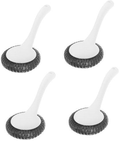 PartyKindom 4pcs Heavy Duty Dish Cleaning Brush for Scrubbing Pots and Dishes Metal Scrub Pad Brush