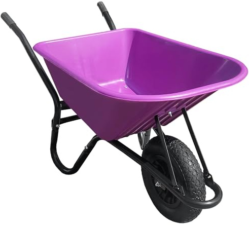 Purple Wheelbarrow - Plastic Wheelbarrow Professional Garden Barrow - TaskBarrow 110 Litre