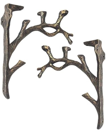 DYPJHEO Vintage Regalträger Regalhalterungen (2 Stück), Gusseisen, Mach das alte Handwerk, Dekorative Regalwinkel Dreieckige Regalkonsole, Wandmontiertes Bücherregal, Blumenständer Winkelträger